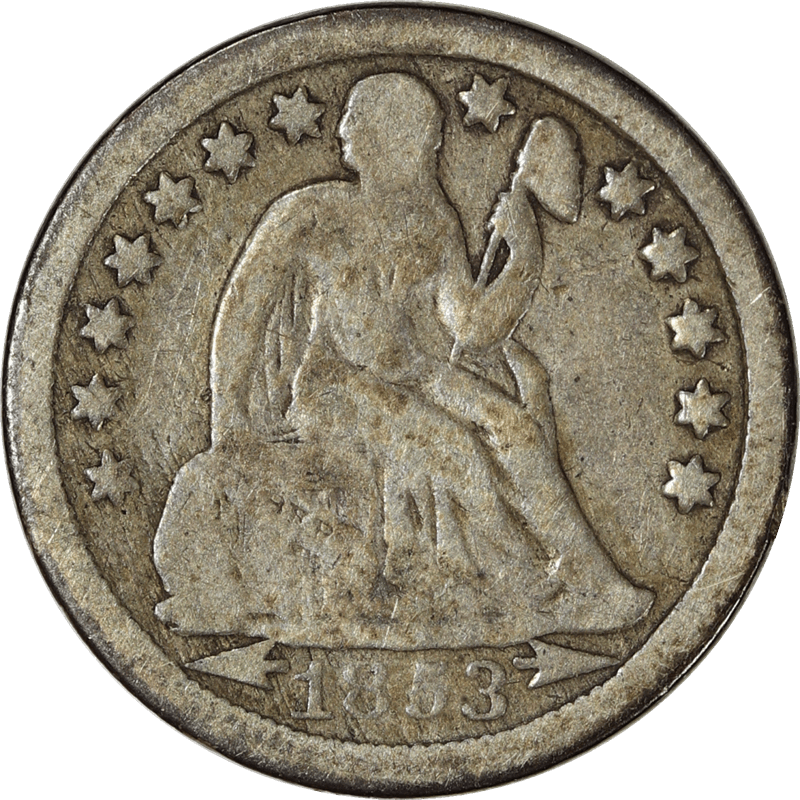 1853-O Liberty Seated Dime 10c  Raw Ungraded Coin