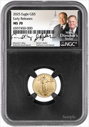 2025 $5 American Gold Eagle NGC MS70 Moy/Ryder Signature  