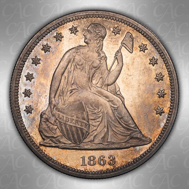 1863 $1 CACG PR 64