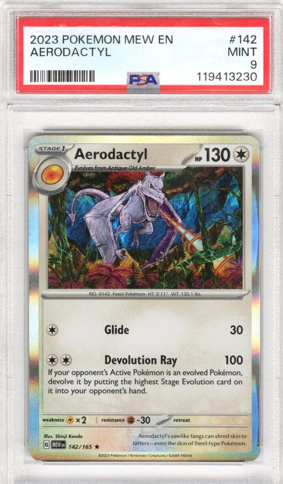 2023 Pokemon Mew En Aerodactyl #142 PSA MINT 9 