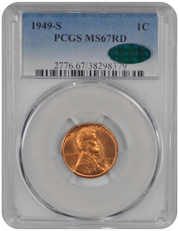 1949-S Lincoln PCGS CAC RD 67