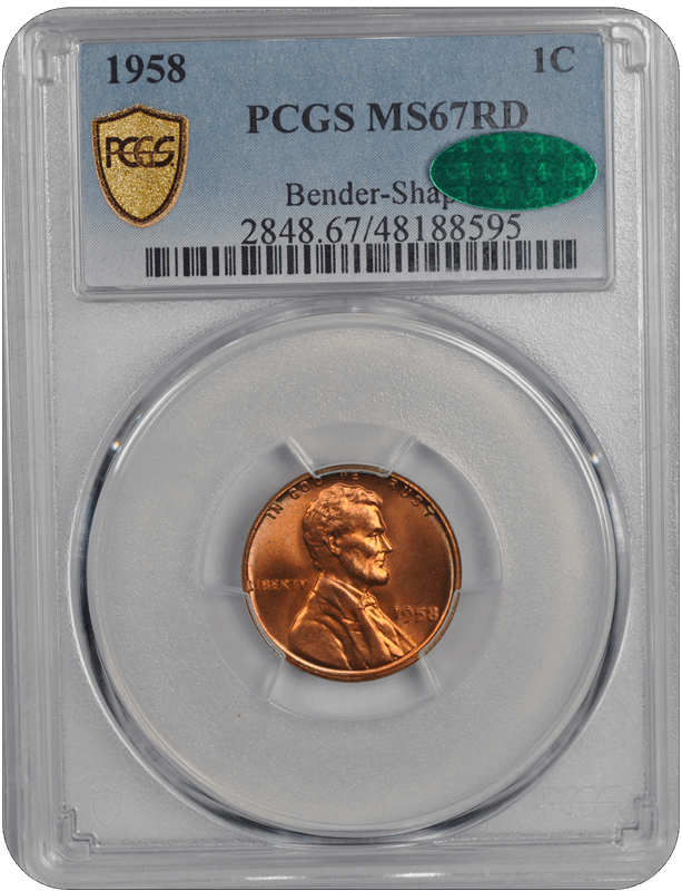 1958 Lincoln PCGS (CAC) RD 67 