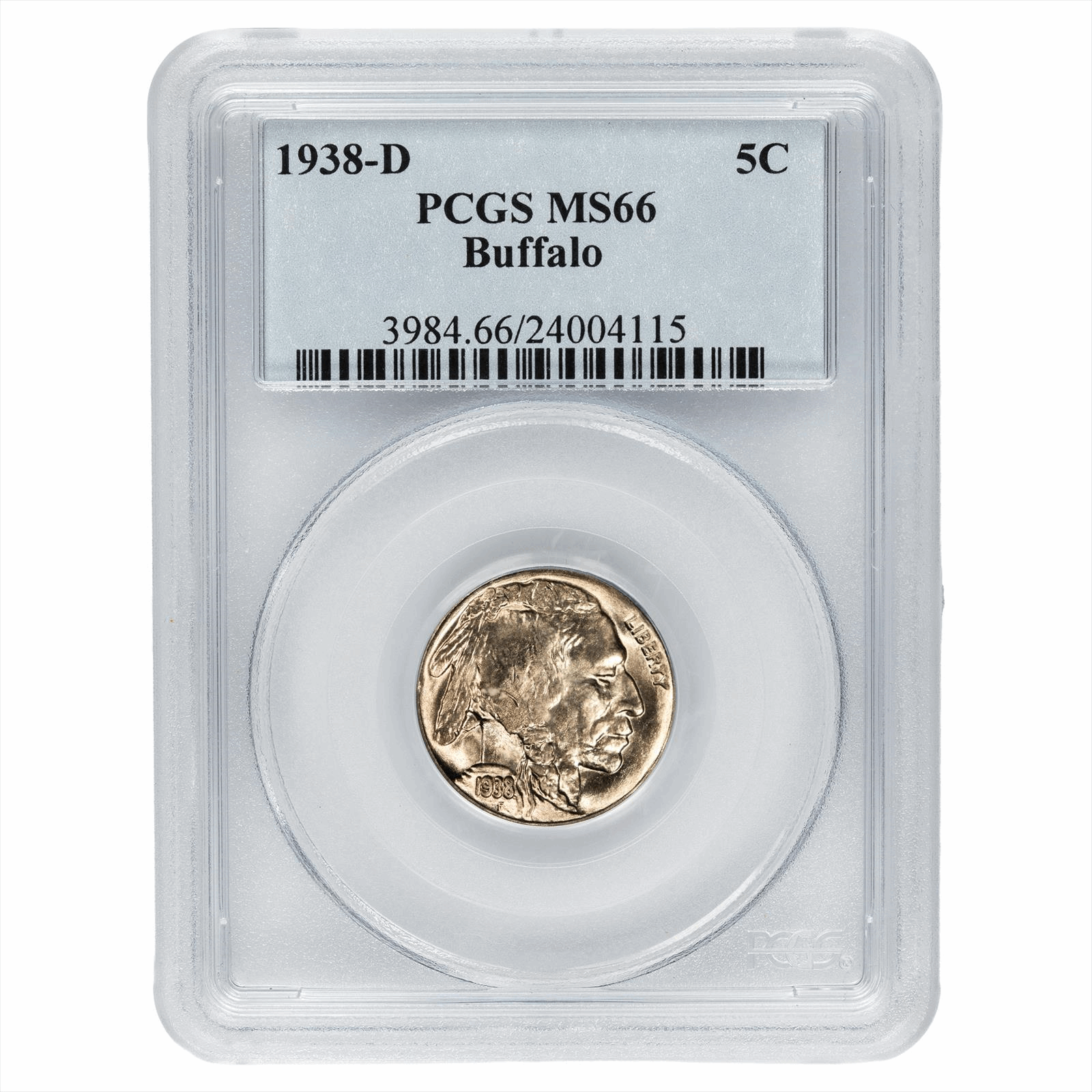 1938-D Buffalo Nickel 5C PCGS MS 66