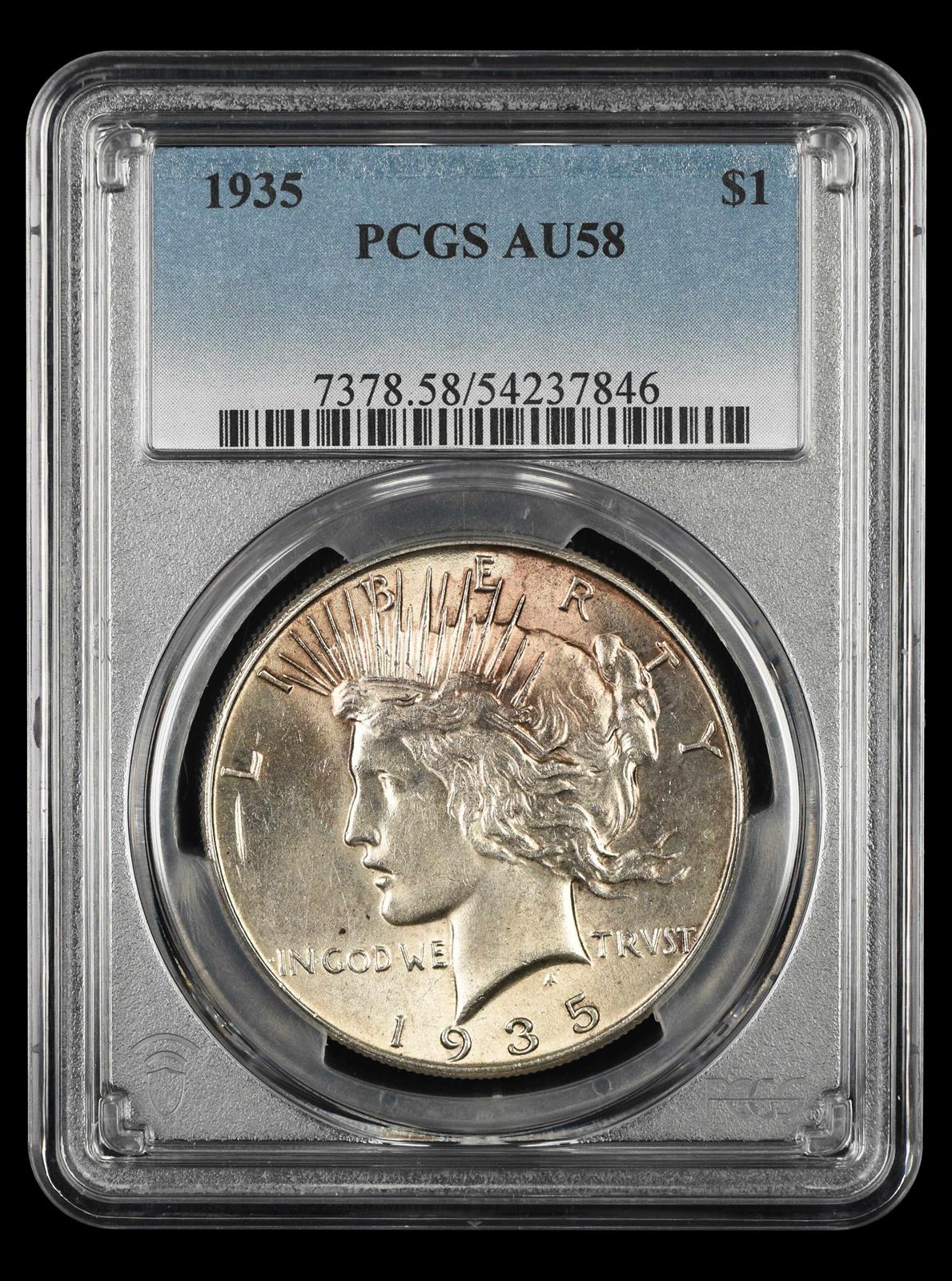 1935 $1 PCGS  AU58