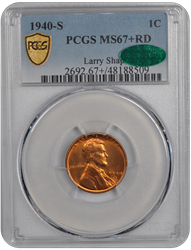 1940-S Lincoln PCGS RD 67+