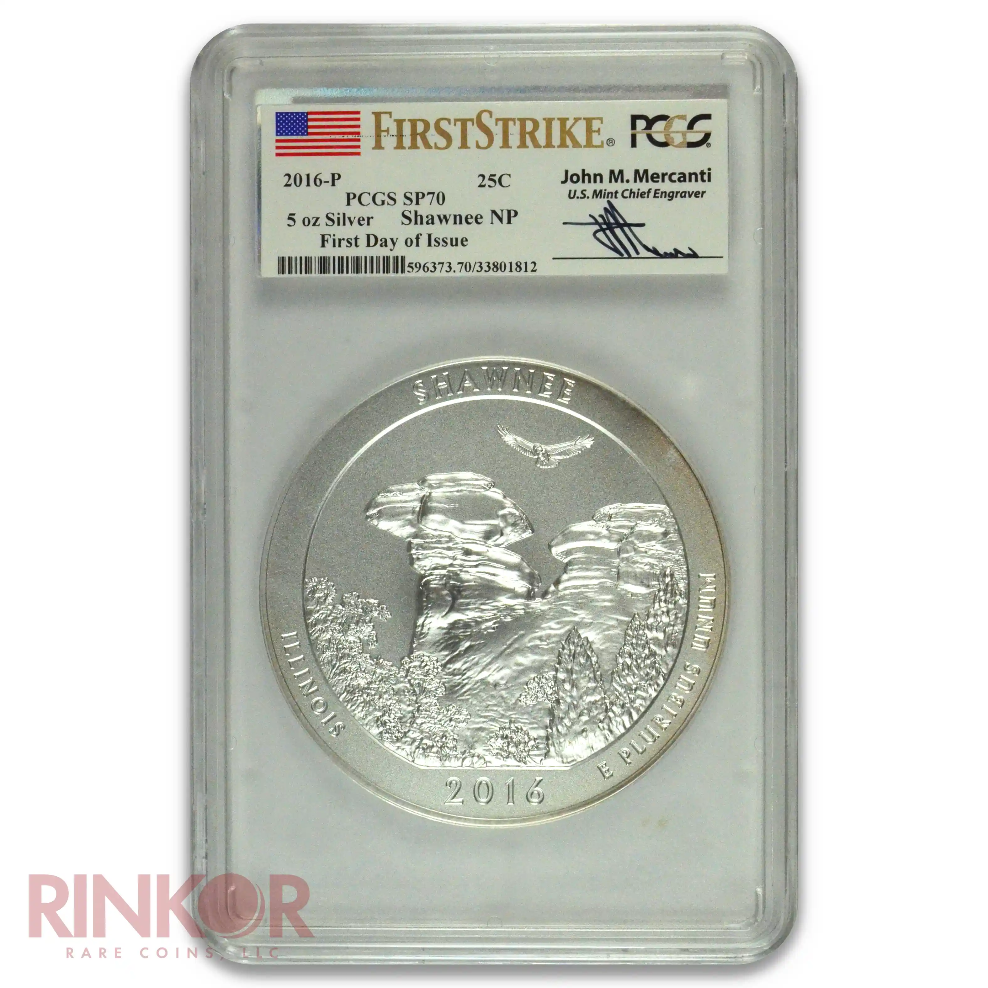 2018-P 5oz America the Beautiful Voyageurs First Strike Mercanti PCGS SP 70
