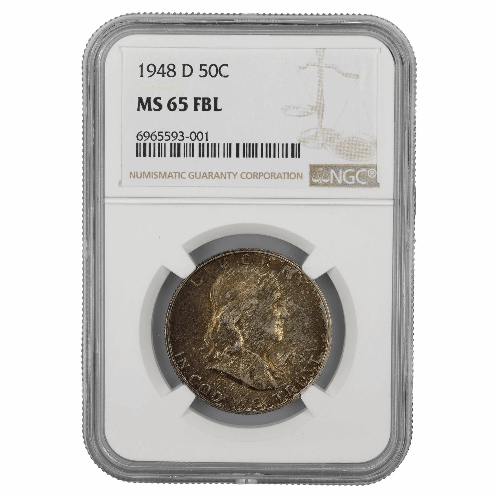 1948-D Franklin Half Dollar 50C NGC MS 65 FBL