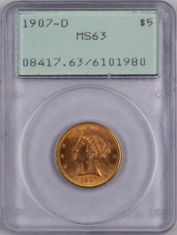 1907-D Liberty Head PCGS MS63 OGH "RATTLER"