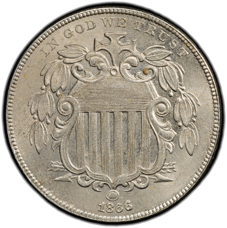 1866 Rays 5C PCGS MS 61 CAC