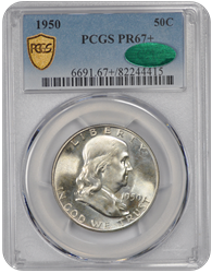 1950 50C Franklin Half Dollar PCGS  (CAC) #3635-1 PR67 +