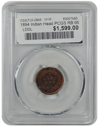 1894 Indian Head PCGS RB 66