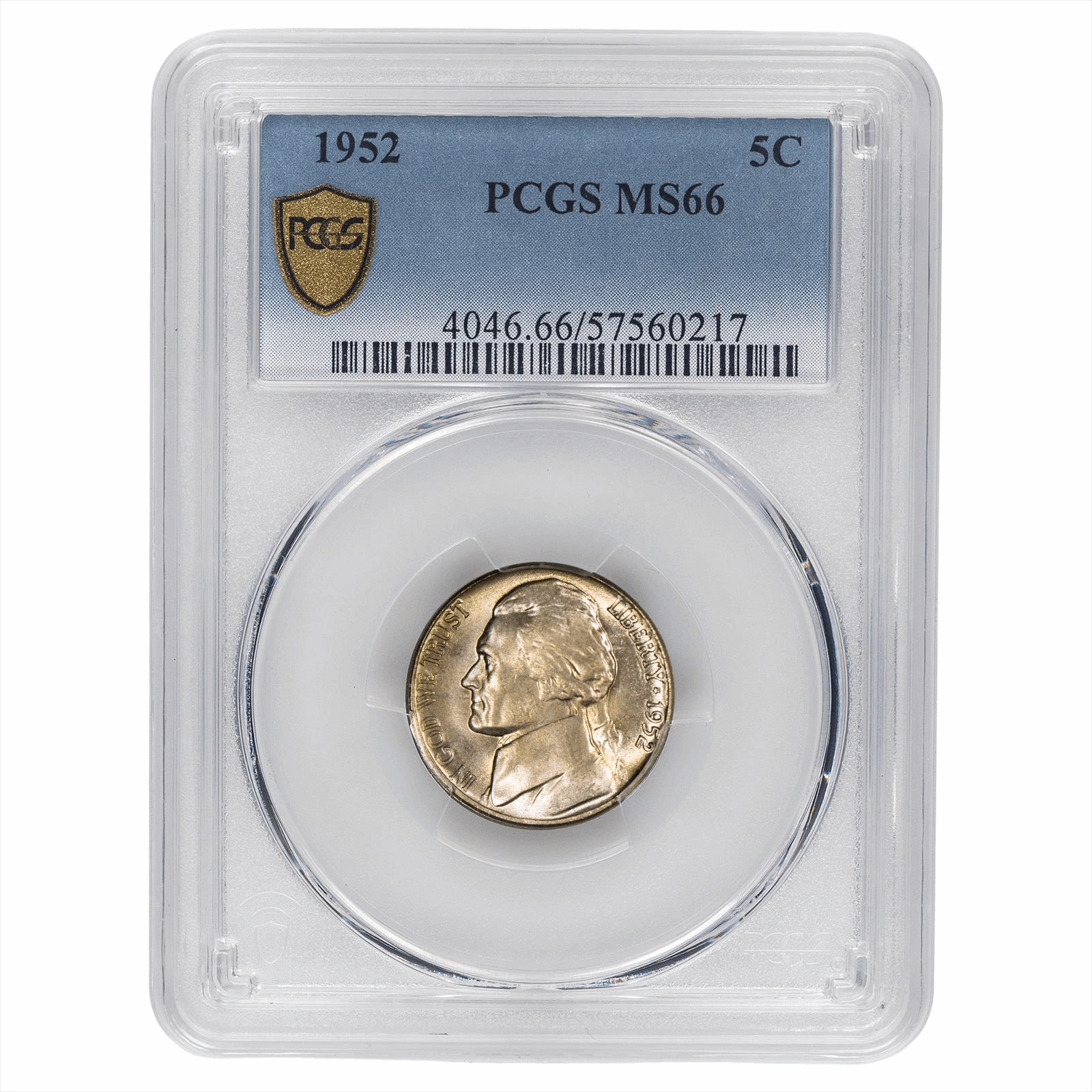 1952 Jefferson Nickel 5C PCGS MS 66