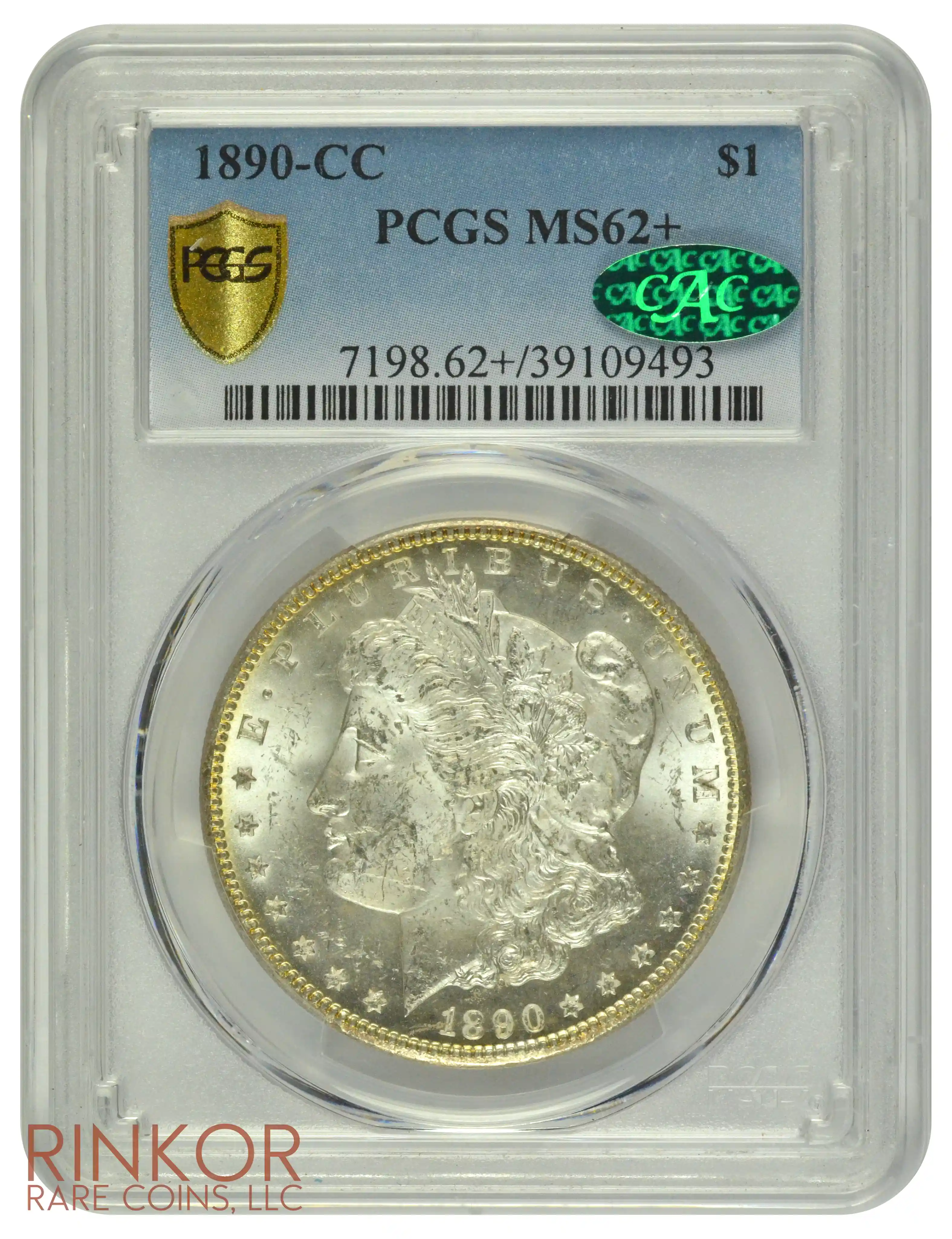 1890-CC $1 PCGS MS 62+ CAC