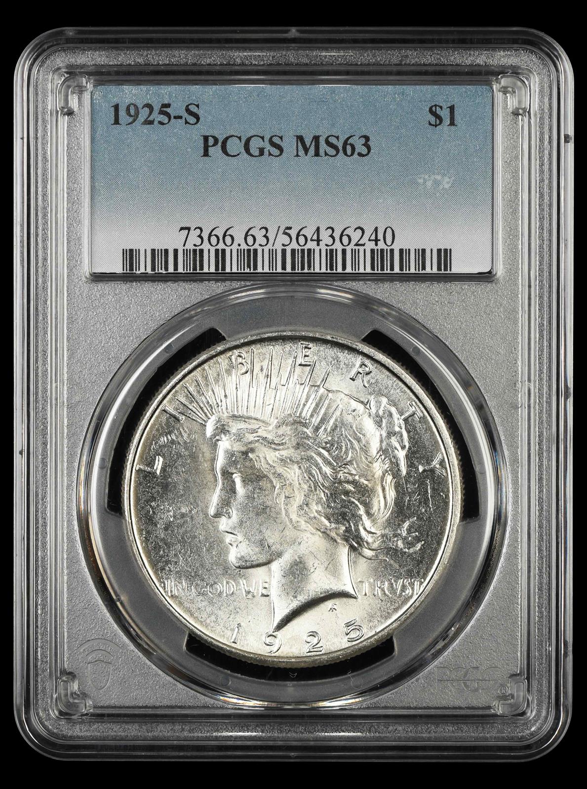 1925 S $1 PCGS MS63