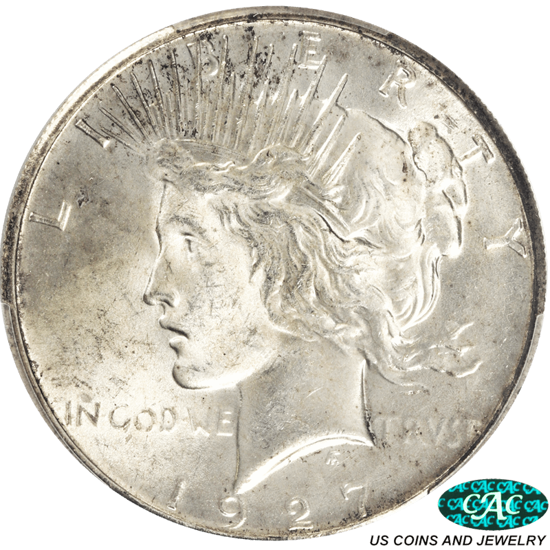 1927 Peace Silver Dollar, PCGS MS 64 CAC - Super Nice Coin