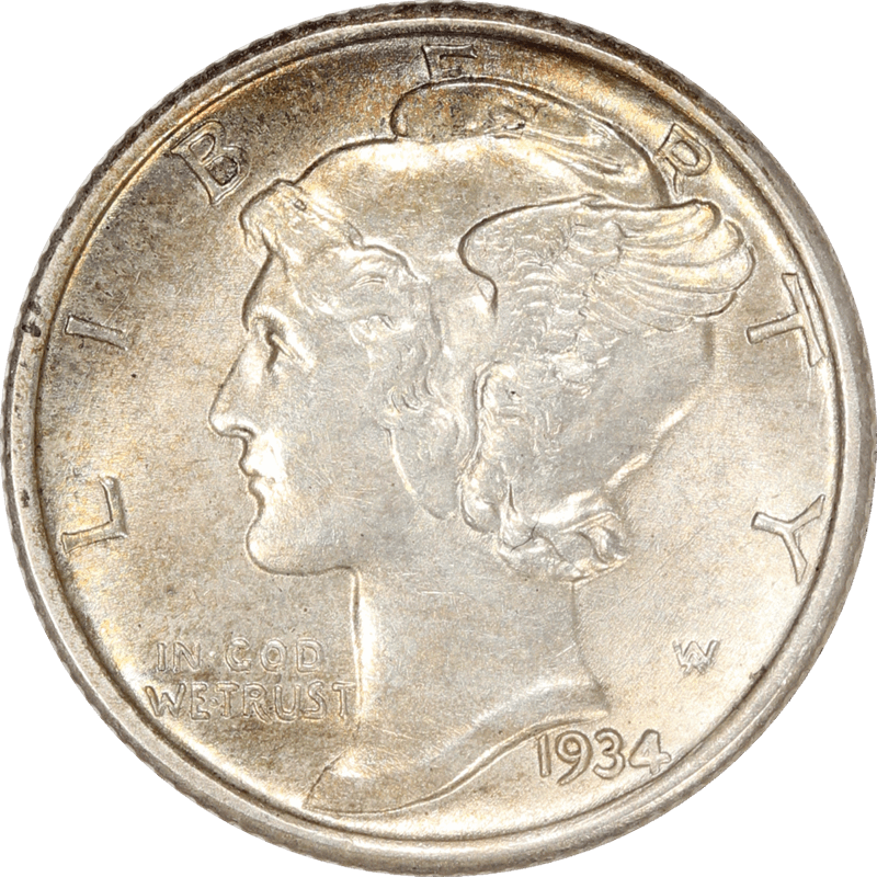 1934 Mercury Dime 10c, Uncirculated - Nice Original Coin 