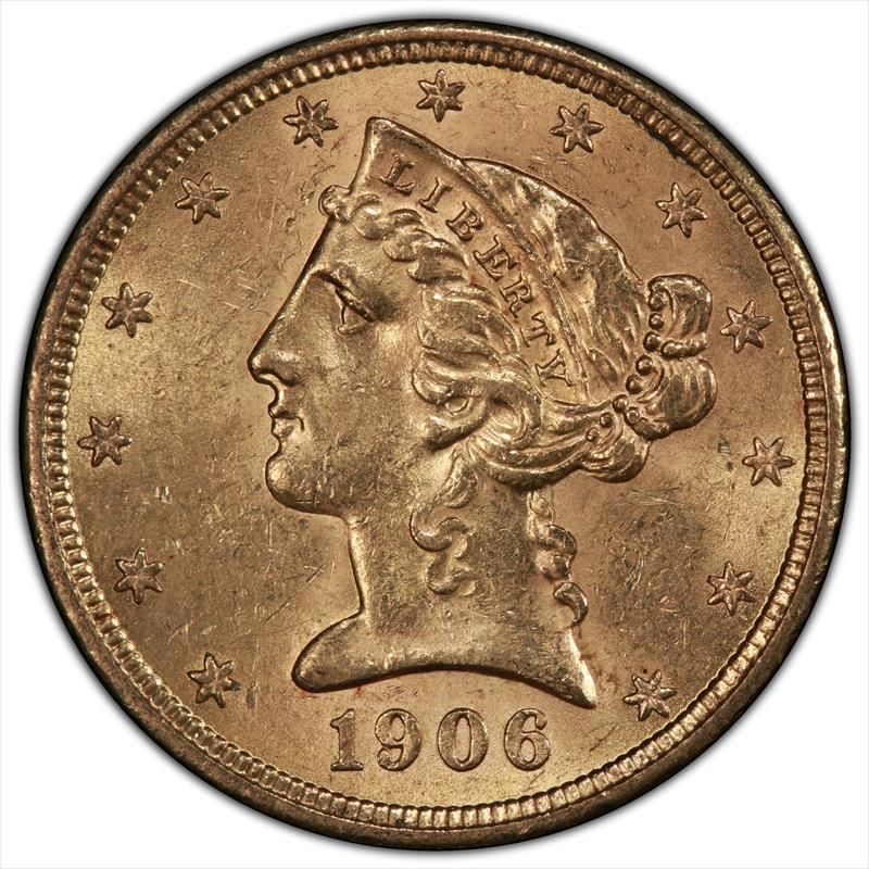 1906-S $5 PCGS MS 63 CAC