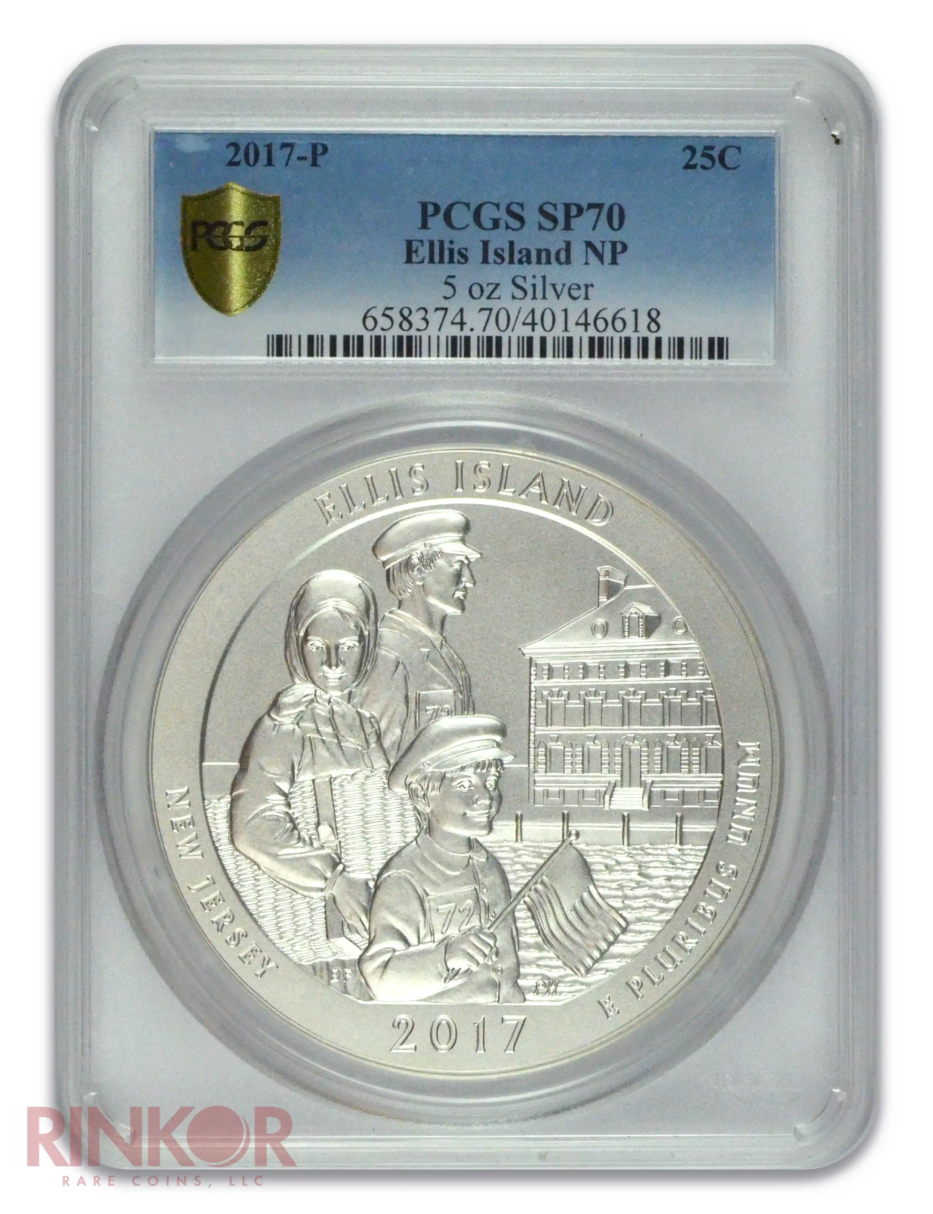 2017-P Ellis Island 5oz America the Beautiful PCGS SP 70