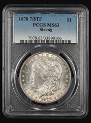1878 7/8TF $1 Strong PCGS MS 63