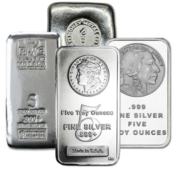 5oz Silver Bar -Assorted Mints and Designs- 