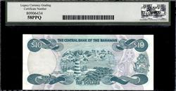 Bahamas Central Bank 10 Dollars L.1974 (1984) Choice About New 58PPQ 