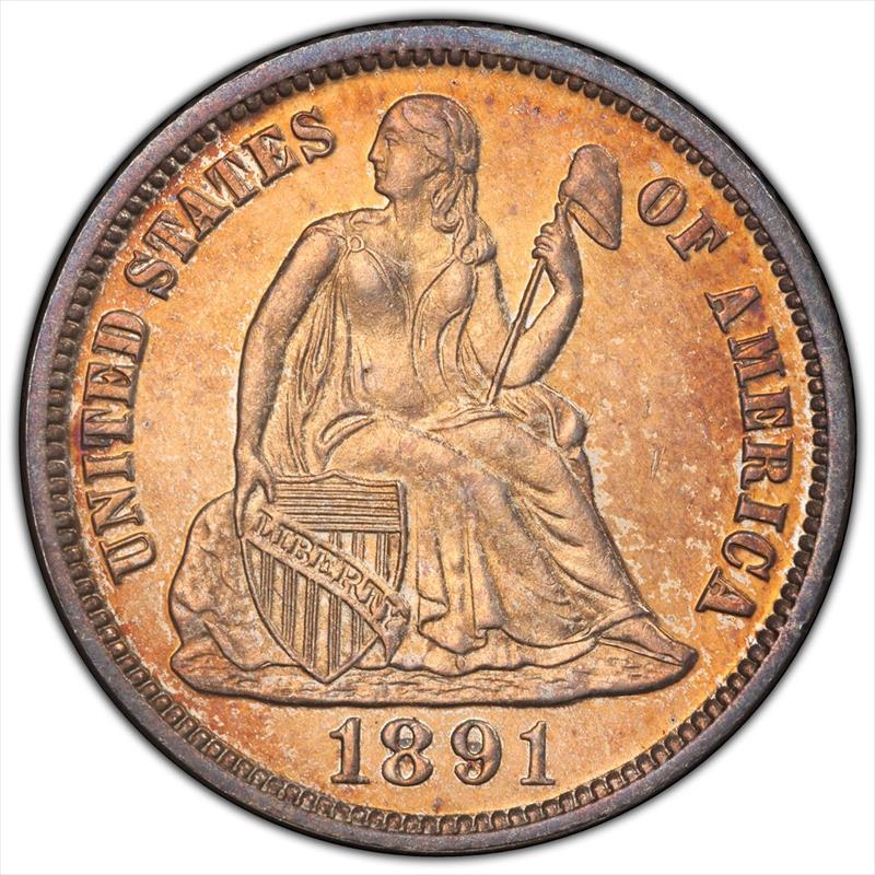 1891 10C PCGS PR 64