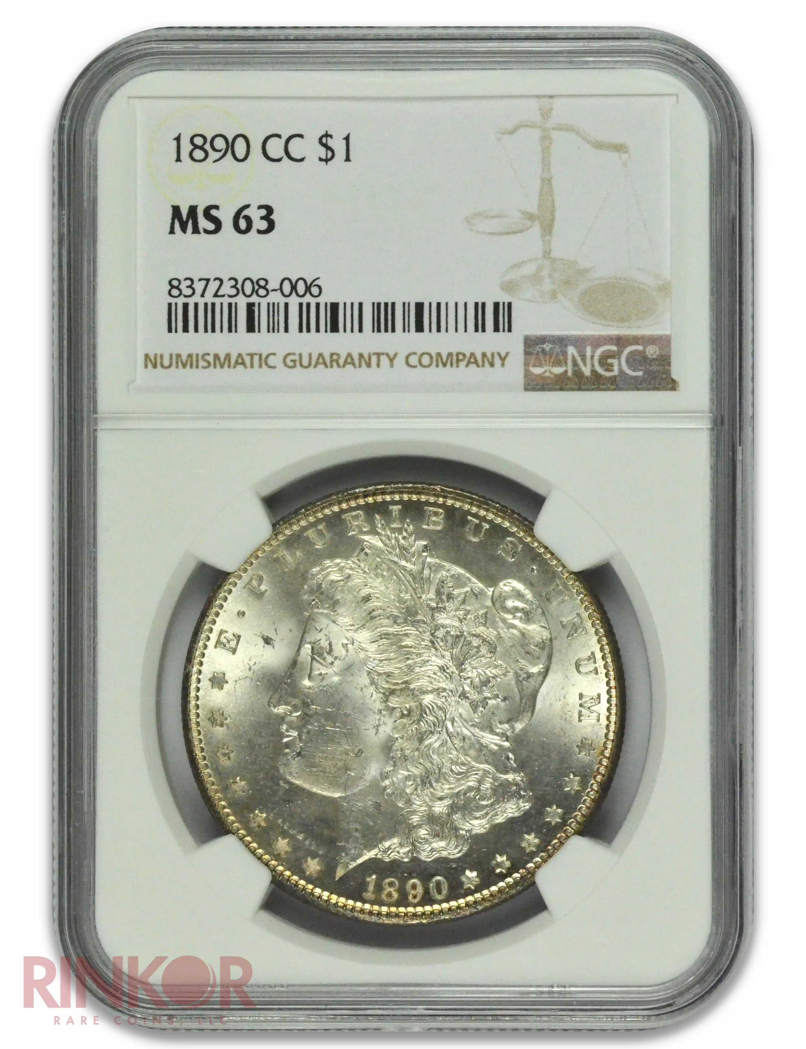 1890-CC $1 Morgan Dollar NGC MS 63