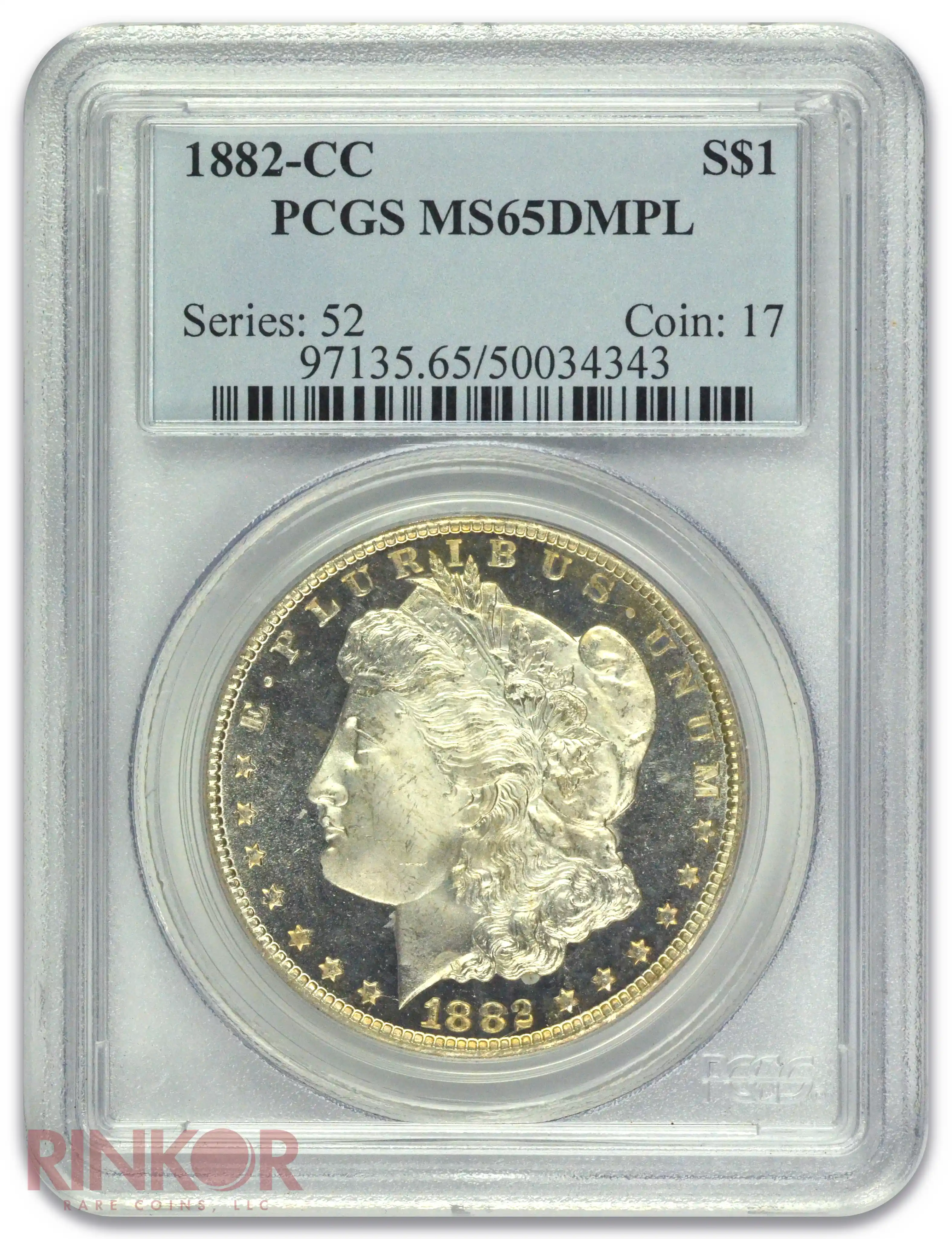 1882-CC $1 Morgan Dollar PCGS MS 65 DMPL