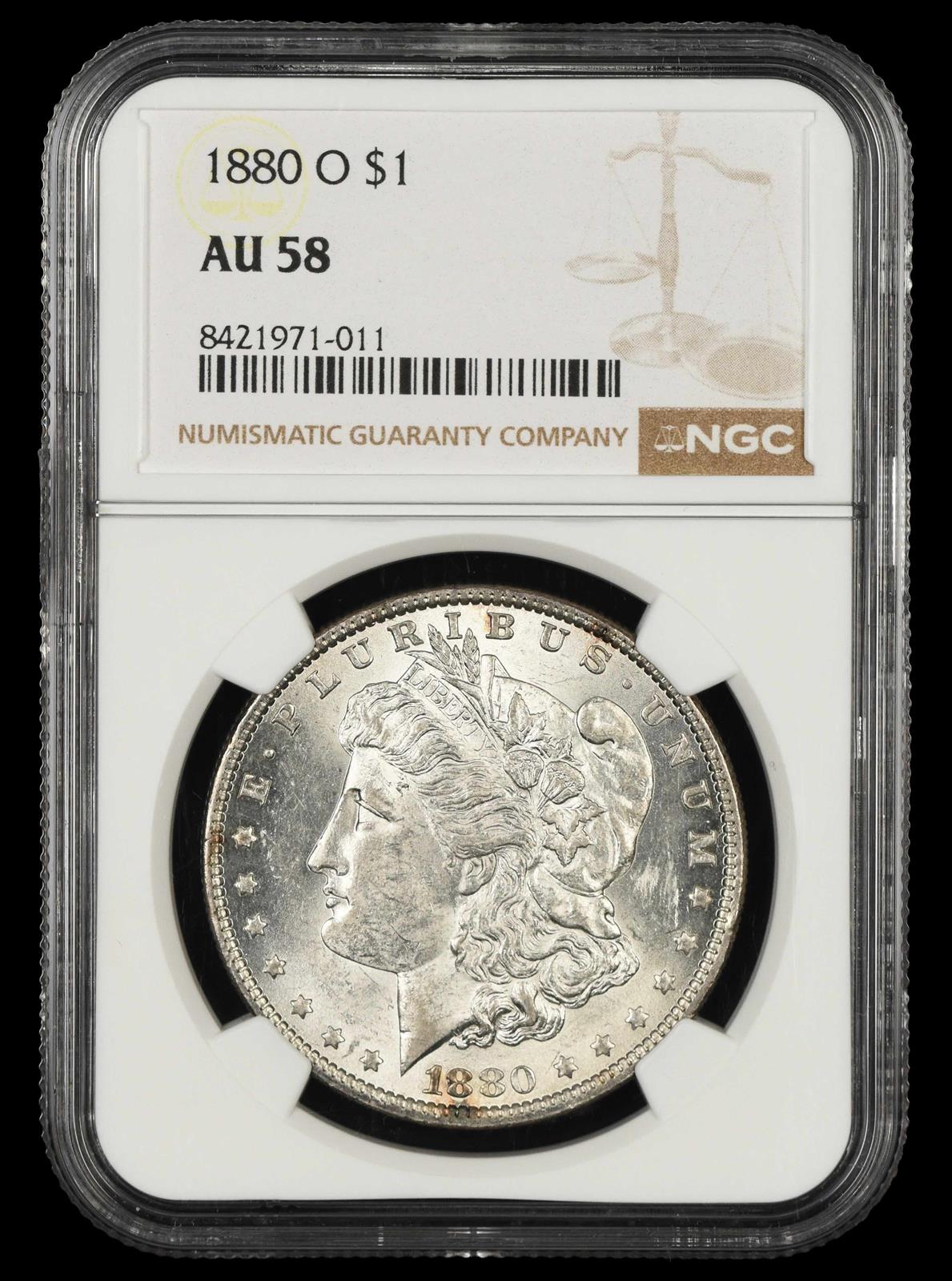 1880 O $1 NGC AU-58