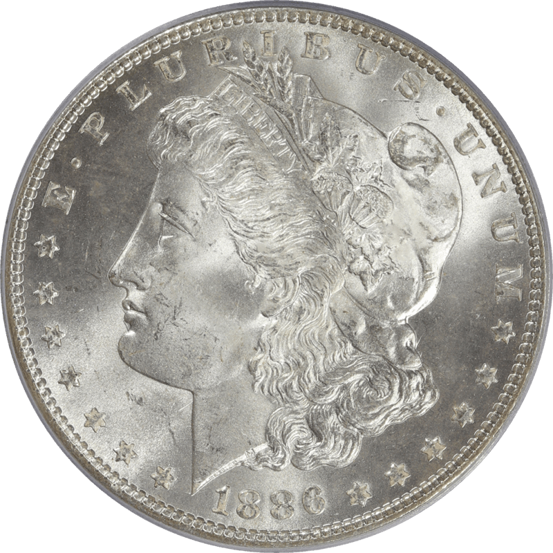 1886 Morgan Silver Dollar $1, PCGS MS 66 - Nice White Coin 