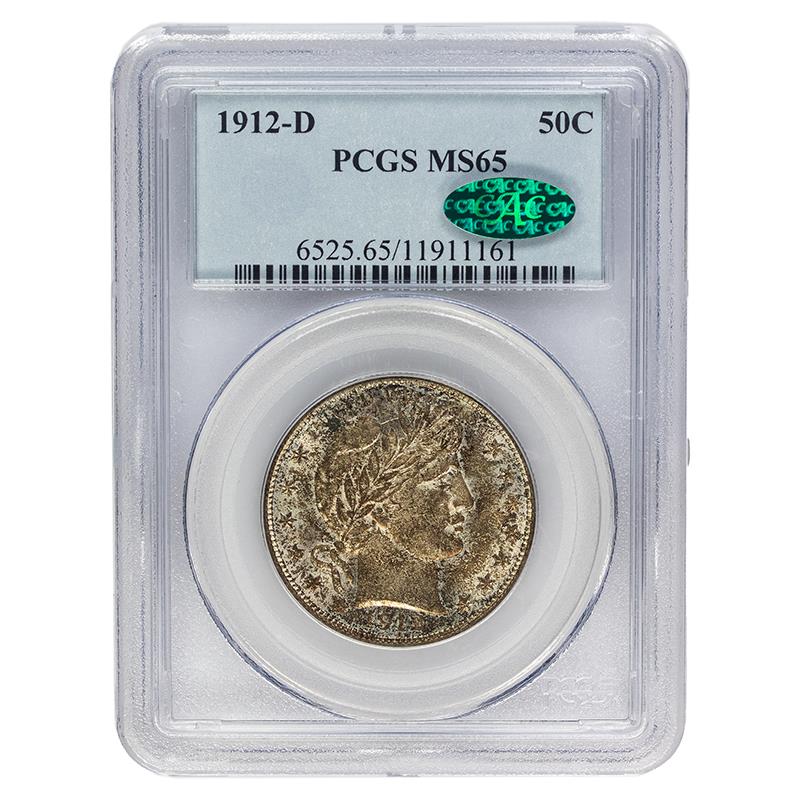 1912-D Barber Half Dollar, 50C PCGS  MS 65, CAC Certified