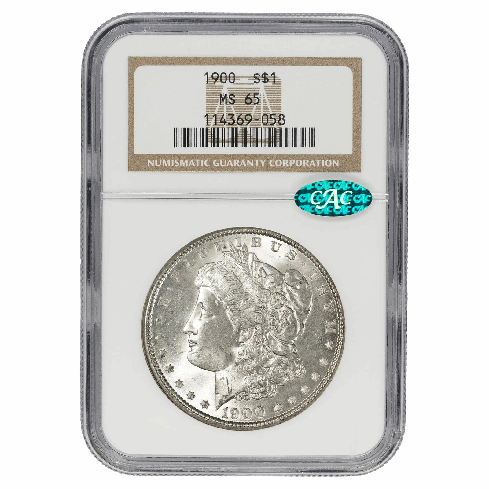 1900 Morgan Silver Dollar $1 NGC MS 65 CAC