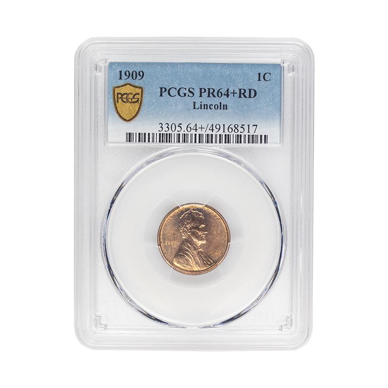 1909 Lincoln Wheat Cent, 1C PCGS PR 64 + RD 