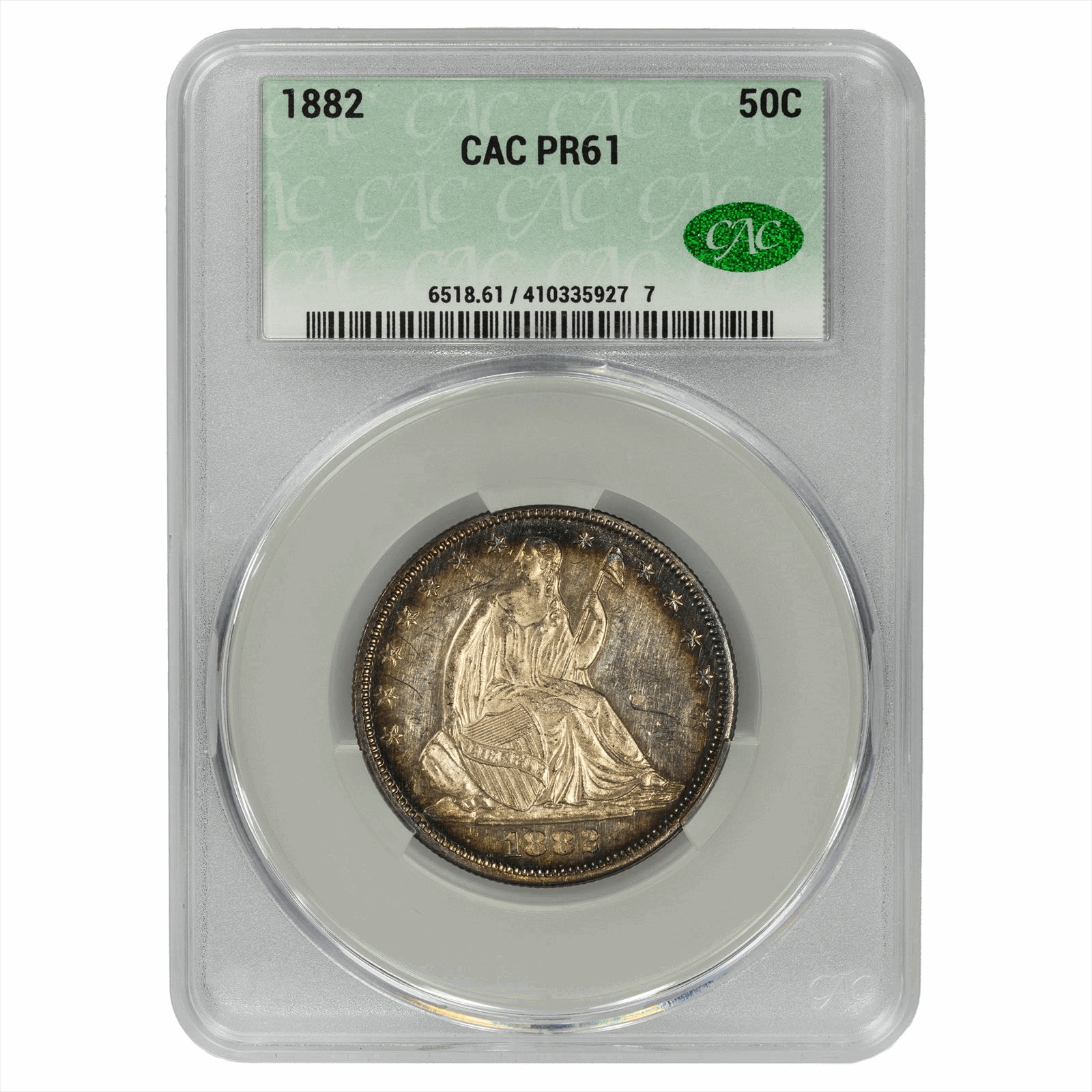 1882 Seated Liberty Half Dollar 50C CACG PR 61 CAC