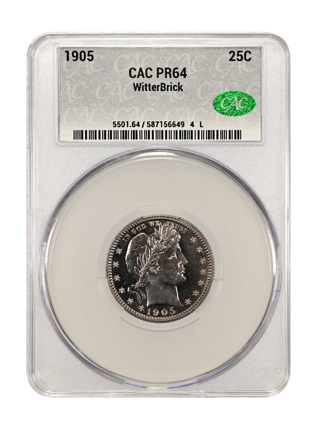 1905 25c CACG PR 64 WitterBrick