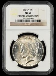 1923 S $1 Henkel Collection NGC  MS63