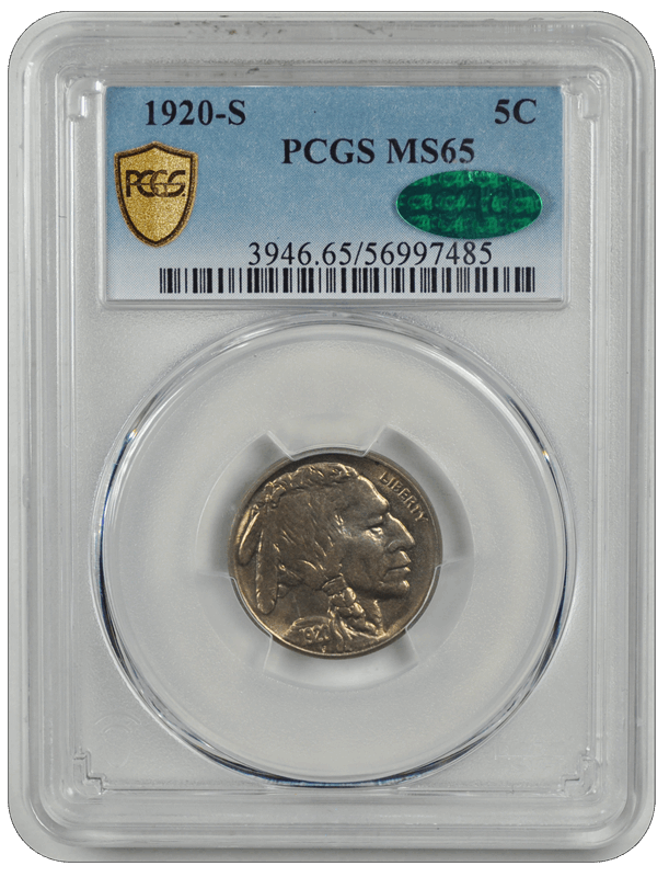 1920-S Buffalo PCGS CAC MS 65