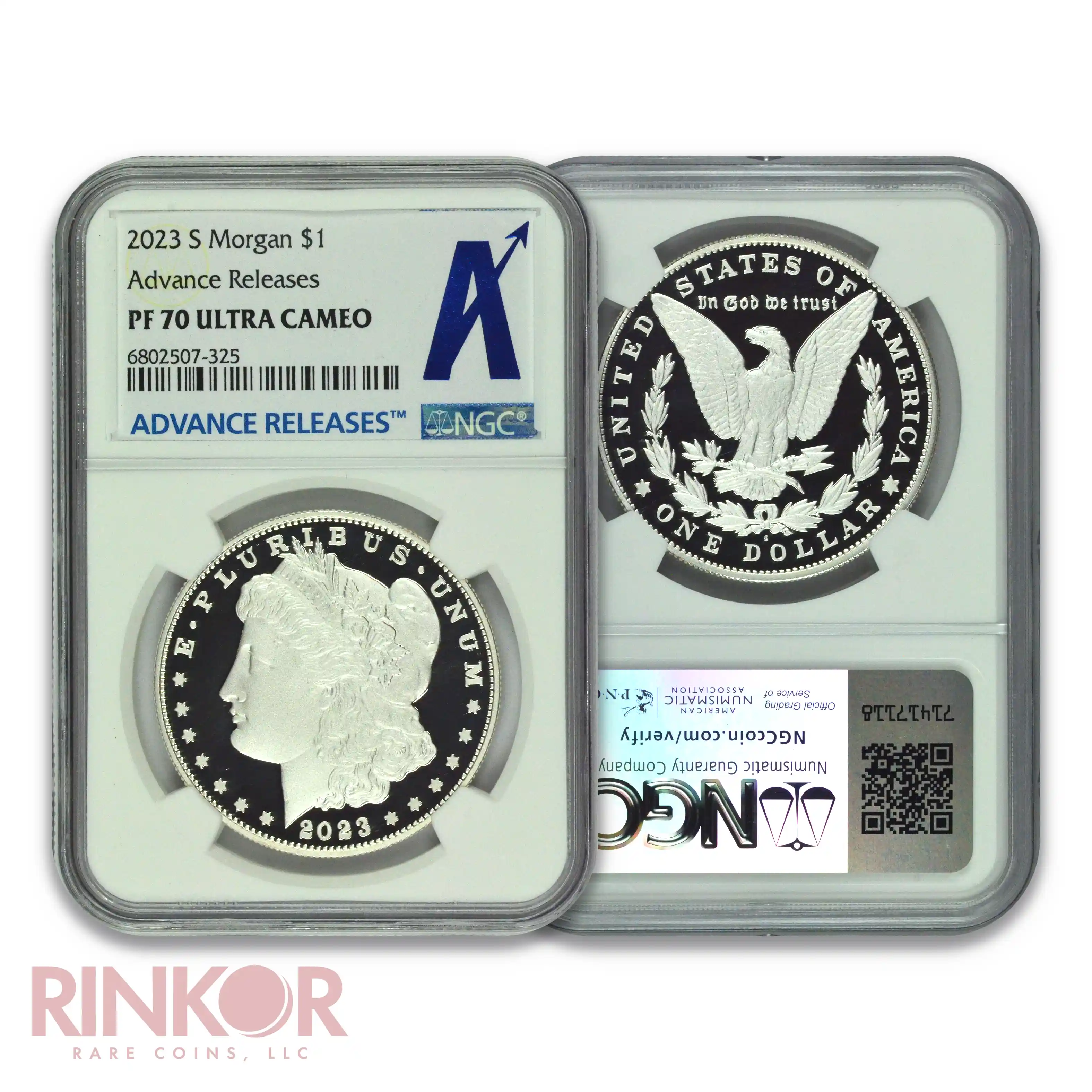 2023-S $1 Morgan and Peace Dollar 2-Coin Set Advance Releases NGC PF 70