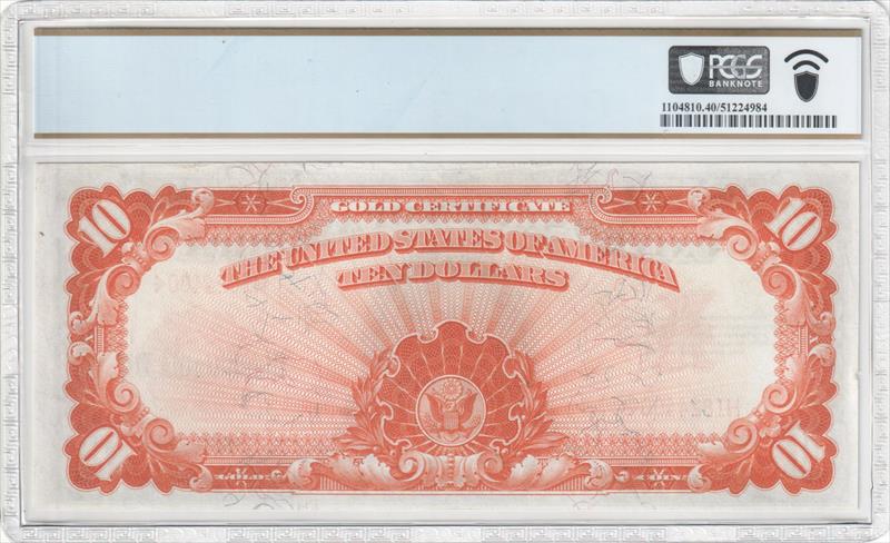 Fr. 1173am 1922 $10 Small Serial Numbers Mule Gold Certificate PCGS EF40 
