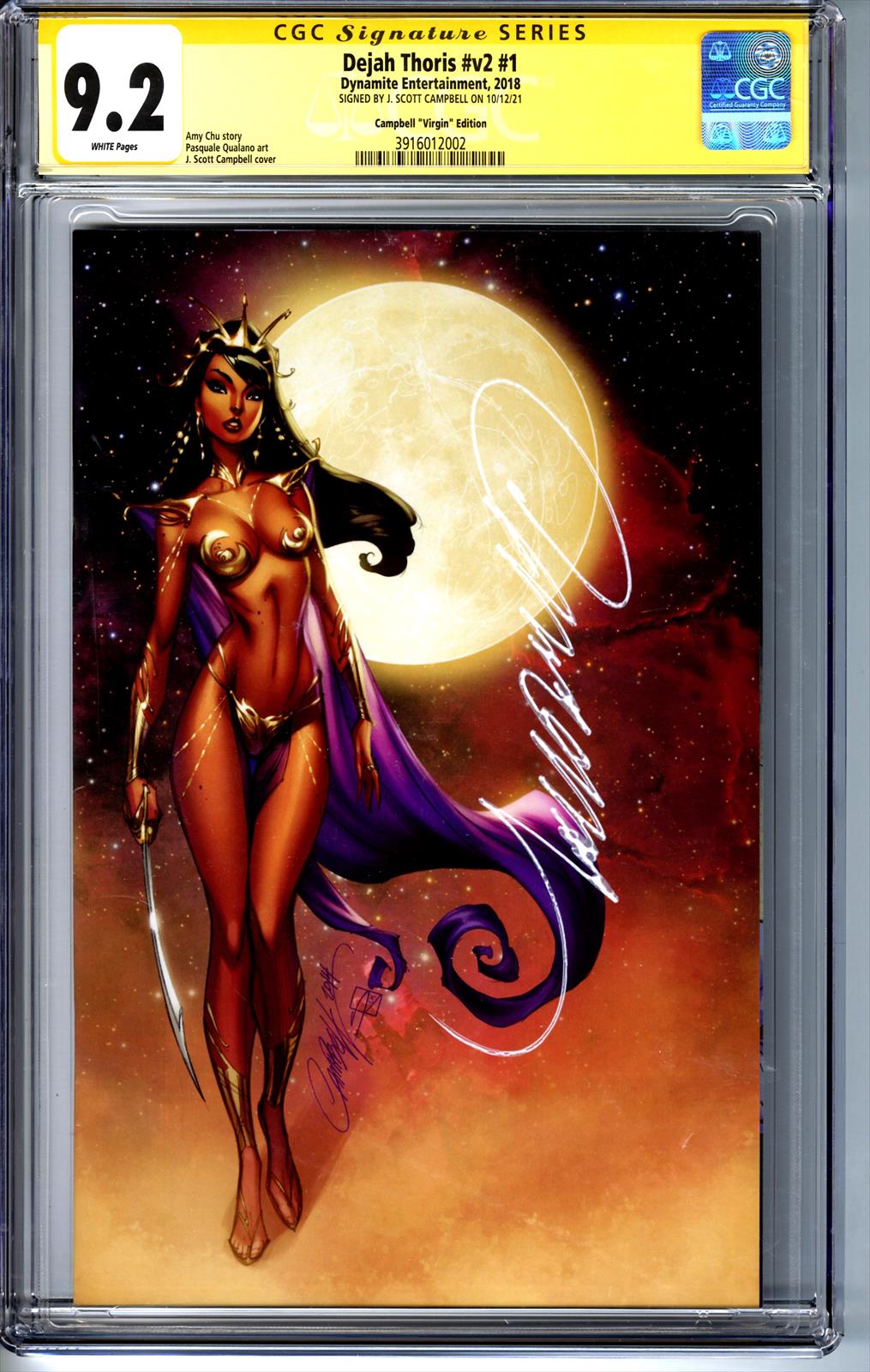 Dejah Thoris v2 #1 CGC 9.2 Signature Series Signed by J. Scott Campbell (Campbell Virgin Edition) 