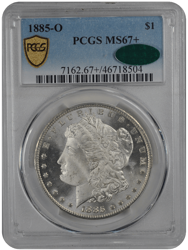 1885-O $1 Morgan Dollar PCGS  (CAC) #3669-9 MS67+