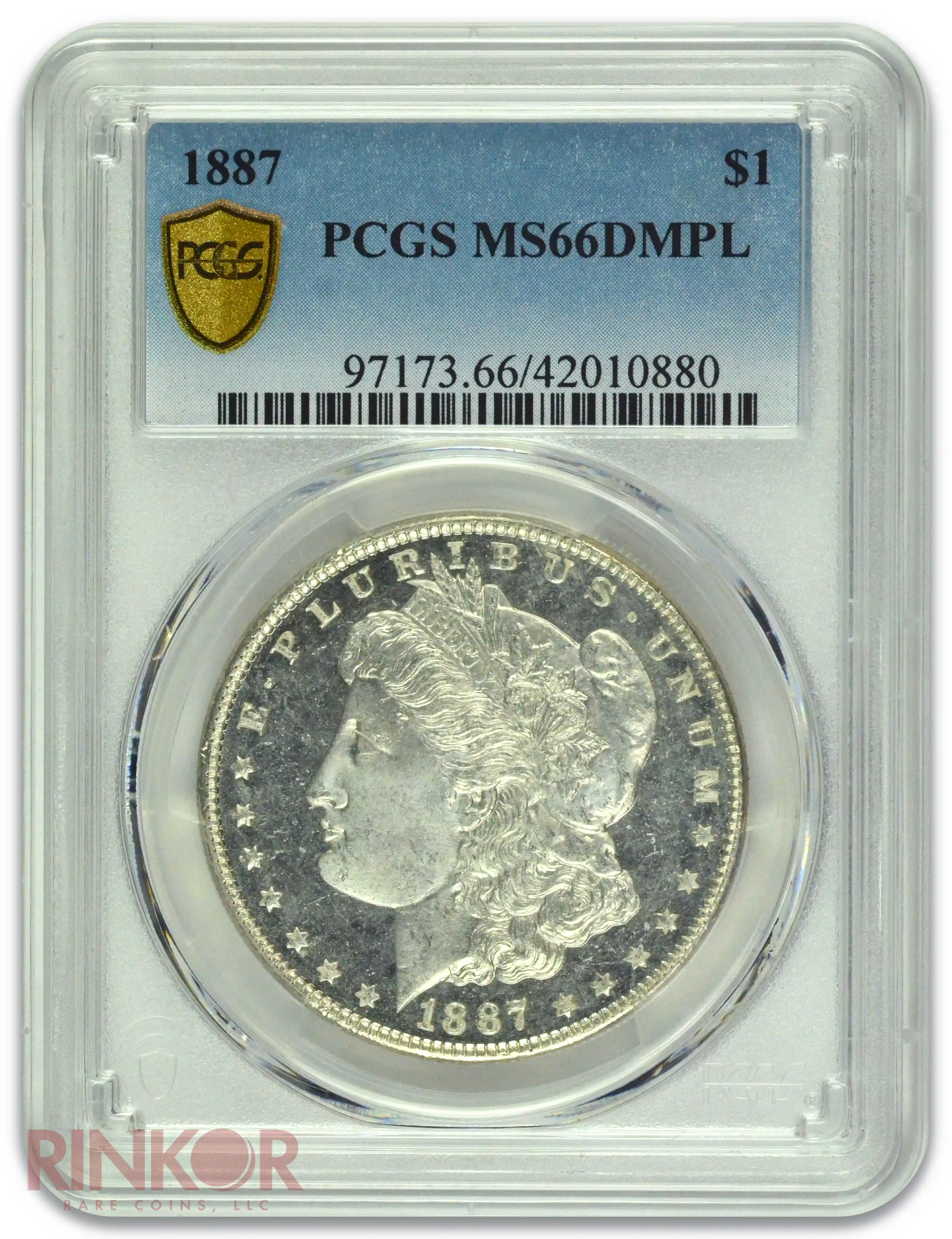 1887 $1 Morgan Dollar PCGS MS 66 DMPL