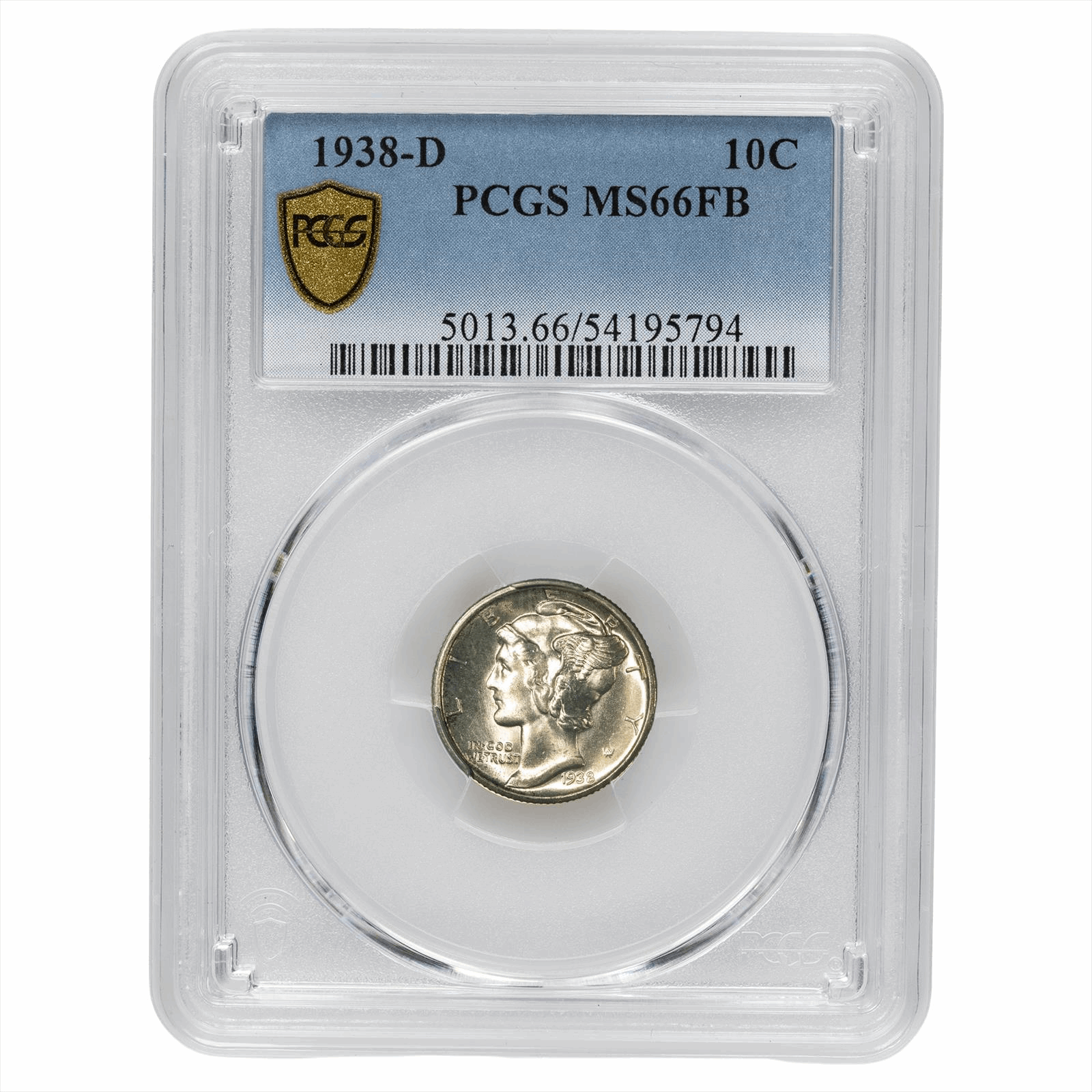 1938-D Mercury Dime 10C PCGS MS 66 FB