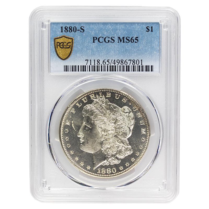 1880-S Morgan Silver Dollar $1, PCGS MS65 - Nice Original Coin