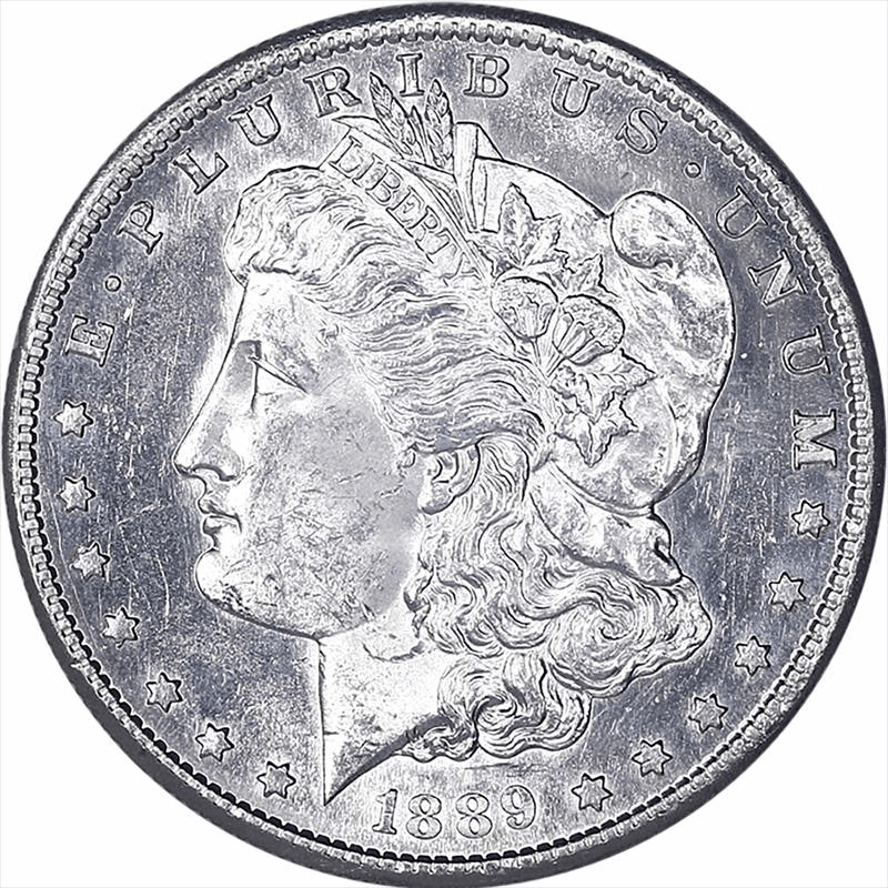 1889-S Morgan Silver Dollar $1, Raw  Uncirculated Condition - Nice White Coin