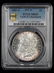 1880 O $1 PCGS VAM 21 Checkmark MS61