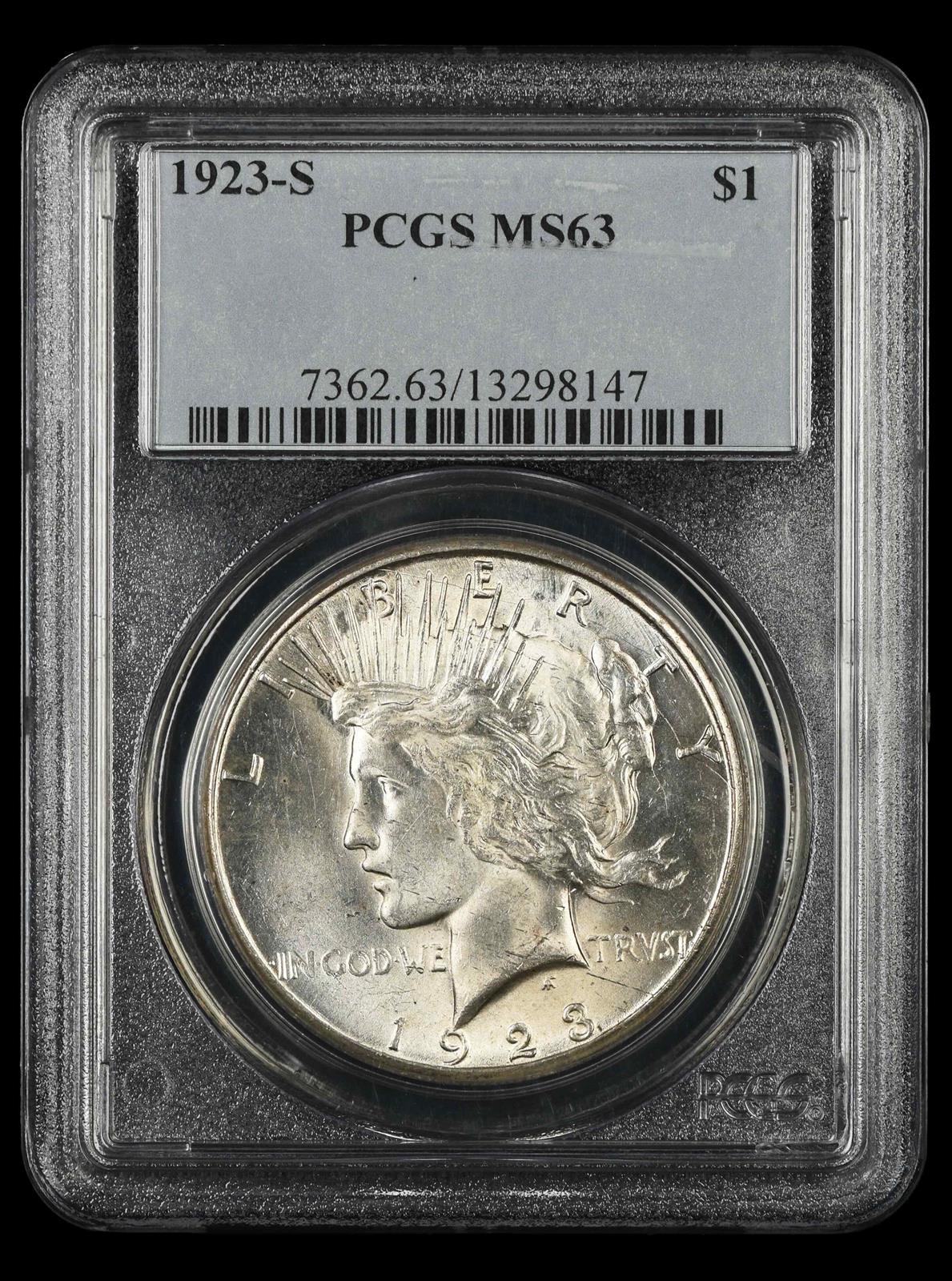 1923-S $1 PCGS MS 63