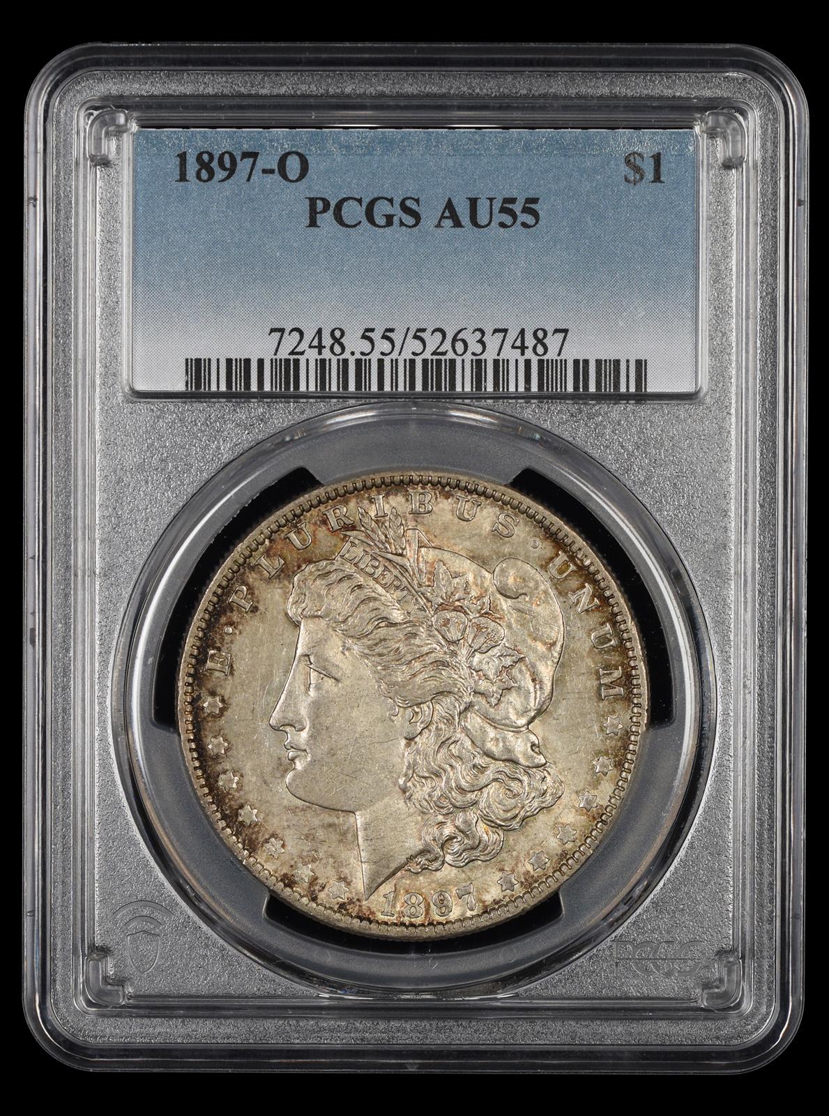 1897-O $1 PCGS AU-55
