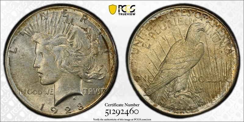 1928 $1 PCGS MS 64 CAC