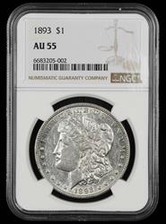 1893 $1 NGC AU-55